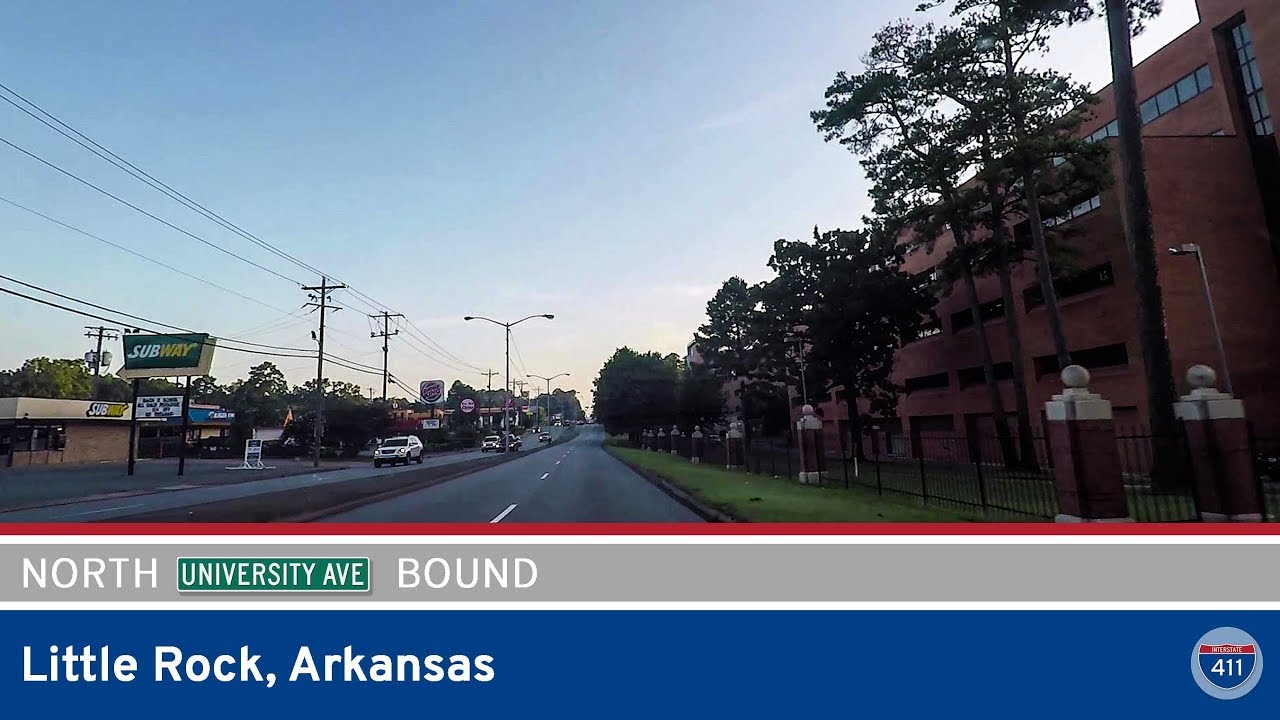 University Avenue Northbound - UALR to Interstate 630 - Little Rock  |  Drive America
