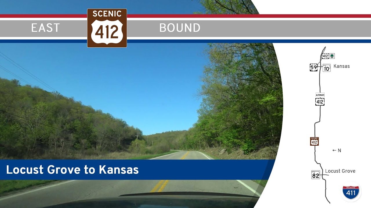 US Highway 412 Alternate - Locust Grove to Kansas -- Oklahoma  |  Drive America's Highways 🚙