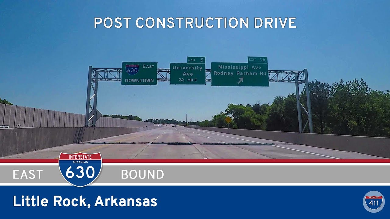 Interstate 630 Eastbound in Little Rock Arkansas (Post-Construction) |  Drive America