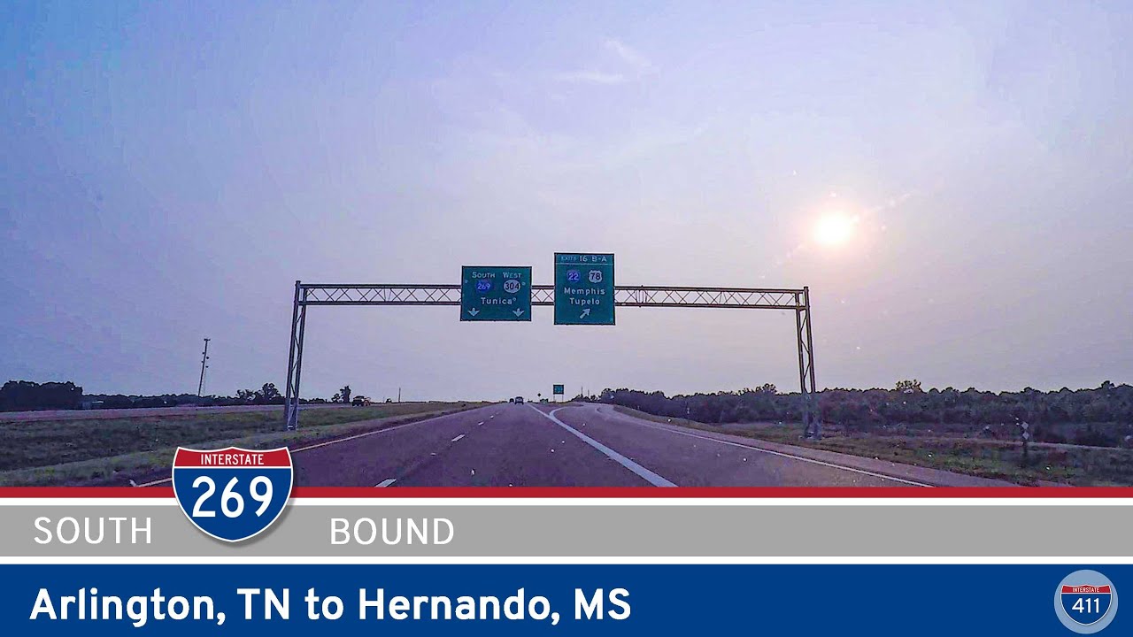 Southbound Interstate 269: Arlington, TN to Hernando, MS